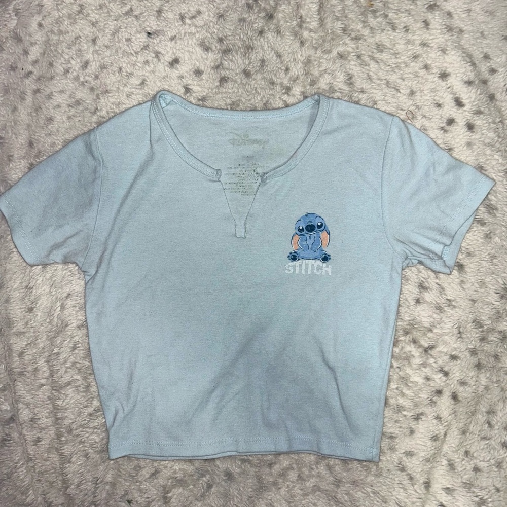 Disney Light Blue Stitch Crop Top